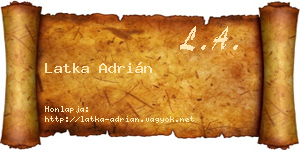 Latka Adrián névjegykártya